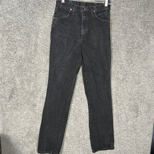 Wrangler A103‎ Black Denim Jeans Mens 30x36 Slim Fit Straight Leg Classic Cowboy